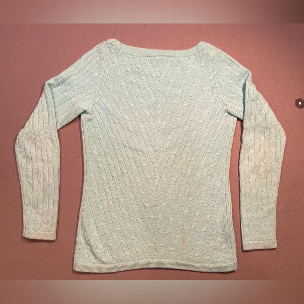 Saks Fifth Ave Cashmere Sweater, Boatneck, cable knit, long sleeve,SZ M